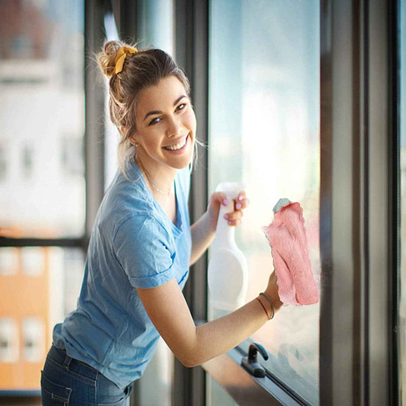 10 Pack Microfiber Cleaning Cloths - Double Sided Reusable Lint Free Towels for Degreasing Kitchen and Car Cleaning - GG store