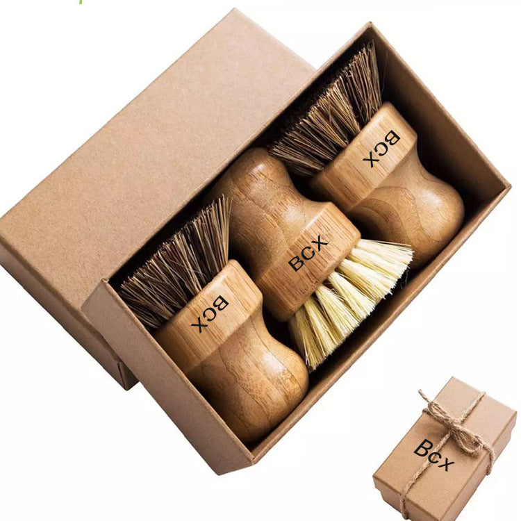 Natural Sisal & Wood Round Pot Scrubbing Brush | Short-Handle Dish & Pan Cleaning Brush | Eco-Friendly Kitchen Brush for Pots, Woks & Bakeware | Cavira - Cavira