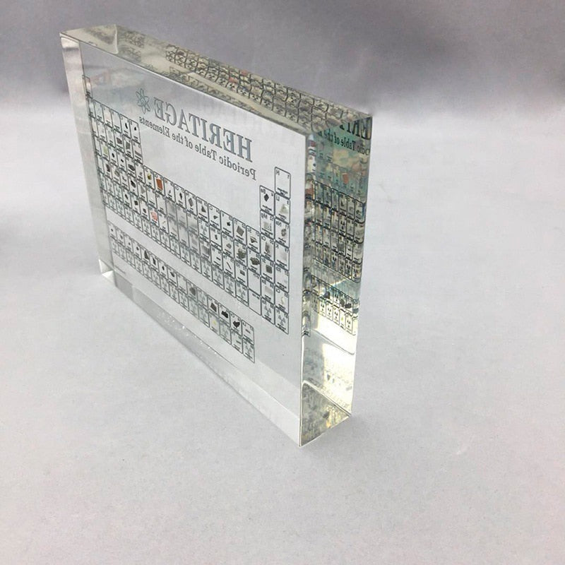 Acrylic Periodic Table Display With Real Elements Kids Teaching School Day Birthday Gifts Chemical Element Display Home Decor