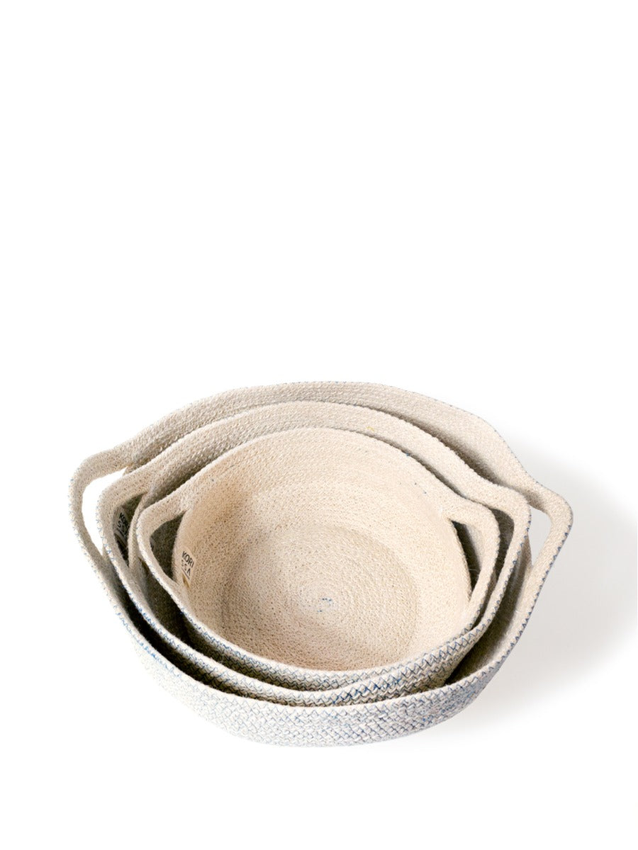 Blue Amari Fruit Bowl by Korissa, a stylish storage bowl with a modern design, ideal for fruit or kitchen organization.