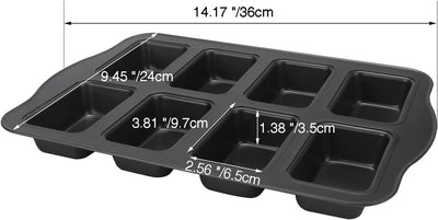 Nonstick Mini Loaf Pan Set - 8 Cavity Carbon Steel Bakeware for Perfectly Baked Bread and Cakes