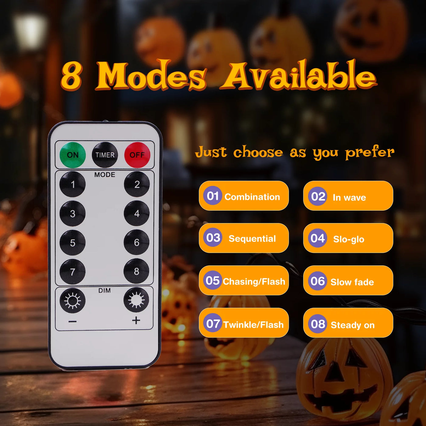 Spooktacular Halloween Pumpkin String Lights with Candy Bucket - 30 LED, 16.4Ft, 8 Modes, Waterproof Jack-O-Lantern Decor for Indoor & Outdoor Fun!