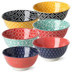 Colorful Ceramic Soup & Cereal Bowls Set of 6 – 23oz Porcelain Serving Bowls for Soup, Salad, Pasta & Oatmeal | Microwave & Dishwasher Safe Modern Dinnerware Set Default Title