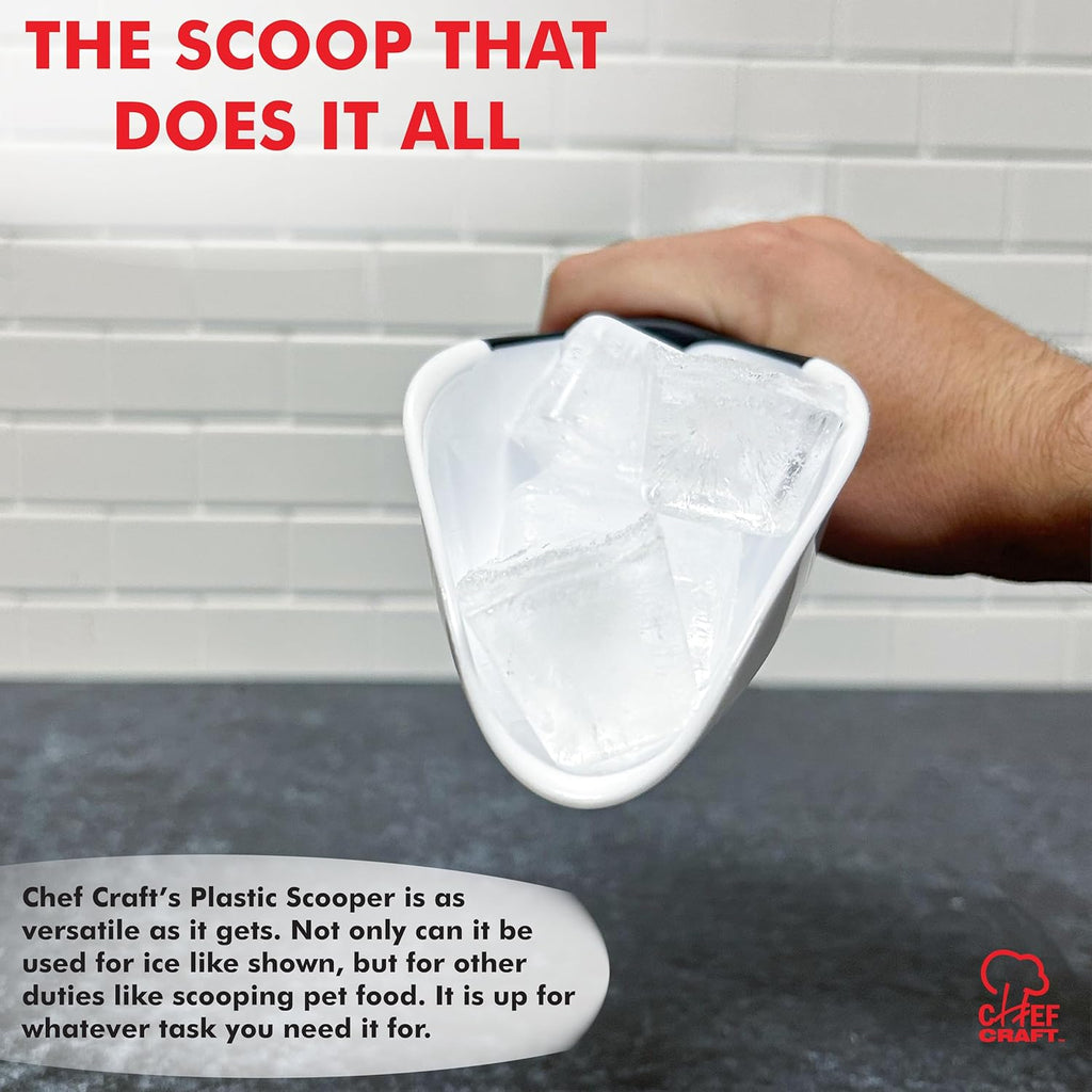 White Plastic Scoop of 1 Cup, for home and garden use