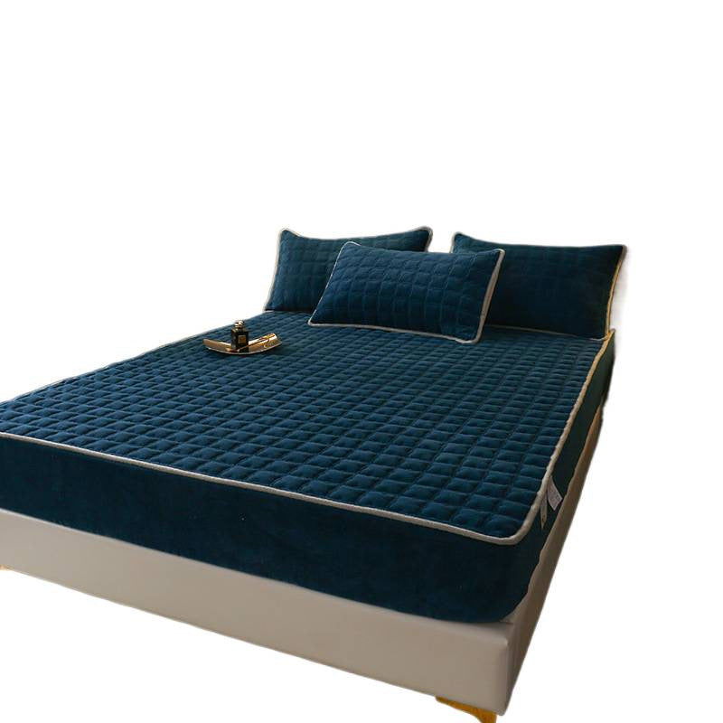 Fleece-lined Milk Fiber Quilted Fitted Sheet Single Winter Thickened