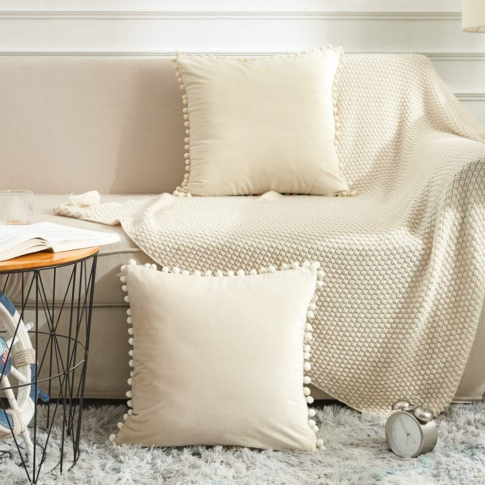 Luxury Velvet Throw Pillow Covers Set of 2 – Soft Decorative Sofa Cushion Covers 18x18