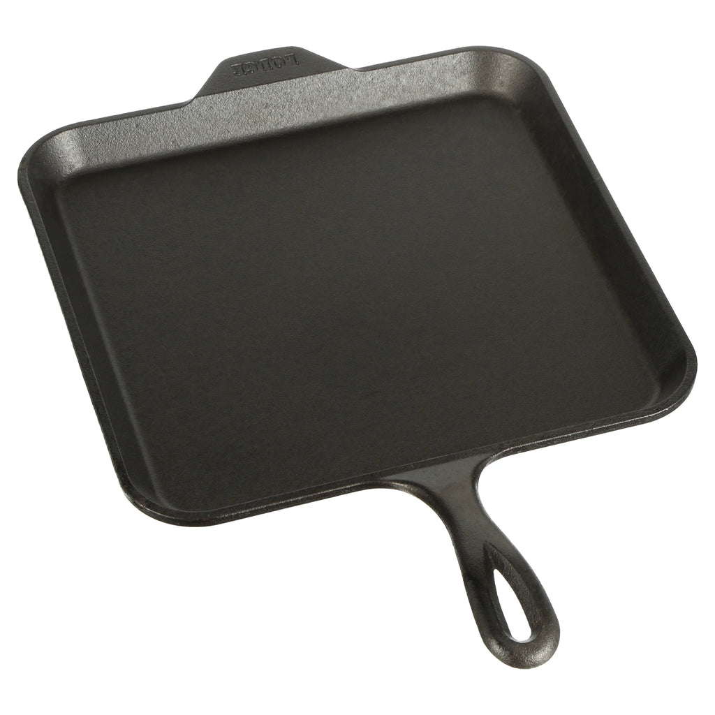 Pre-Seasoned Cast Iron Square Griddle Pan – Heavy Duty Stove & Grill Cooking Pan
