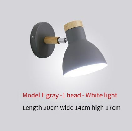 Nordic wooden iron bedside wall lamp by Cavira, minimalist creative wall light for bedroom, corridor, or restaurant decor.