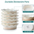Stoneware Pie & Tart Baking Dish Set – Durable Oven Safe Bakeware (Set of 6)