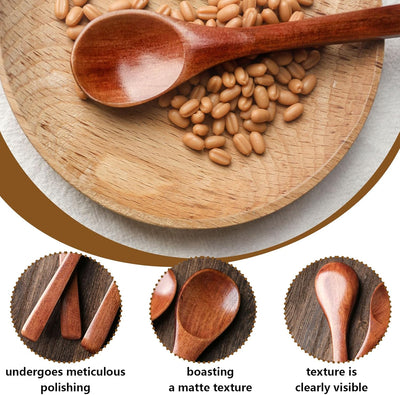 12PCS Dark Brown Mini Wooden Spoons - 5" Honey Spoons for Tea, Coffee, Jam, Sugar, Spices & More