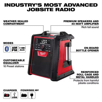 M18 Cordless Jobsite Radio & Charger - Powerful Sound & Convenient Charging