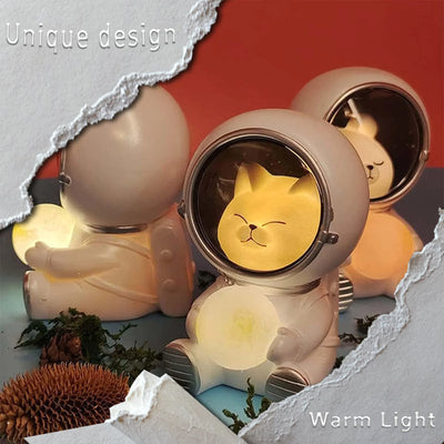 Space Cat Astronaut Lamp – LED Night Light for Home & Office - GG store