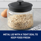 Glass Pantry Storage Jar with Airtight Metal Lid – 64oz Food Storage Container (2 Pack)