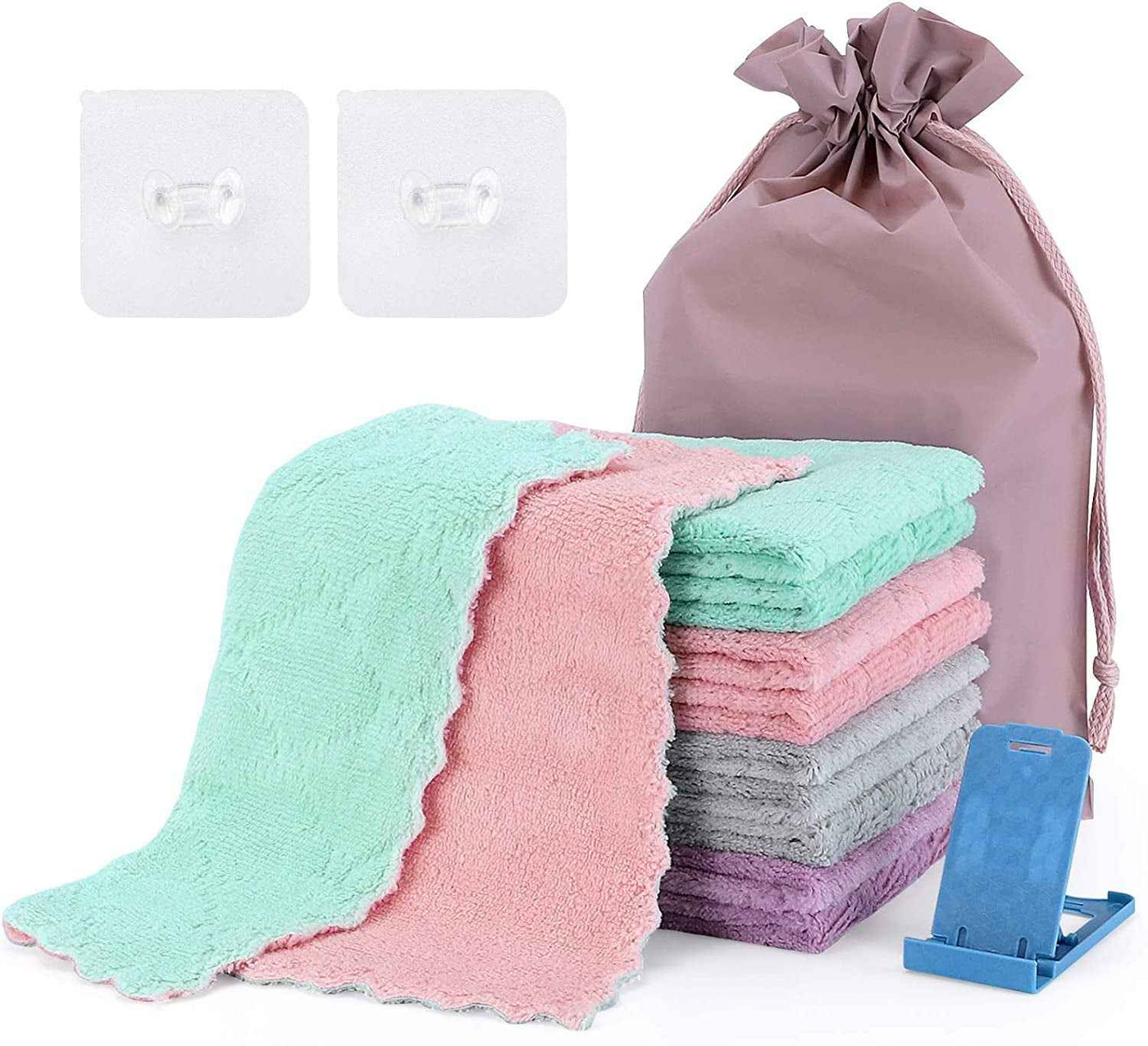 10 Pack Microfiber Cleaning Cloths - Double Sided Reusable Lint Free Towels for Degreasing Kitchen and Car Cleaning - GG store