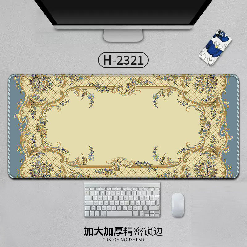 Large Persian-style eprolo office mouse pad with natural rubber backing, anti-slip desk mat for laptop and gaming use