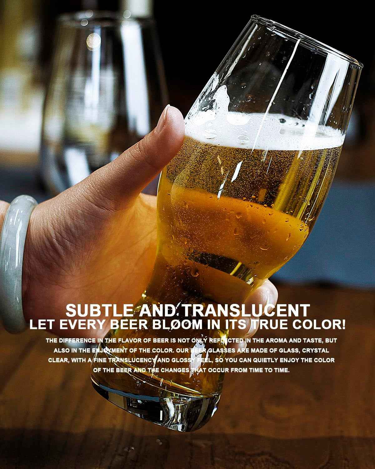 IPA Beer Glasses(Set of 4),16 Oz Pilsner Beer Glasses,Craft Beer Bar Glasses,Lead-Free Drinking Glasses,Ideal Gifts for Lager,Ale or Craft Beer Lovers-Crystal Clear - GG store