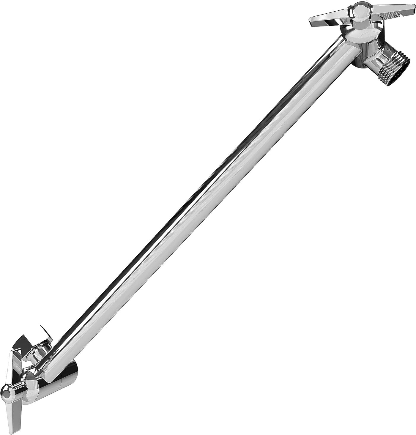 11" Solid Brass Shower Head Extension Arm - Flexible Height & Angle Adjustable Shower Arm Extension for Rain Showerheads with Sturdy Lock - Universal Pipe Connection (Luxury Polished Chrome) - GG store