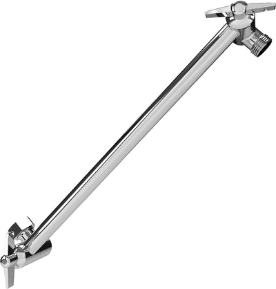 11" Solid Brass Shower Head Extension Arm - Flexible Height & Angle Adjustable Shower Arm Extension for Rain Showerheads with Sturdy Lock - Universal Pipe Connection (Luxury Polished Chrome) - GG store