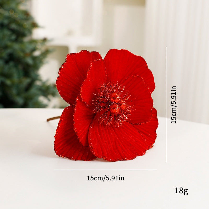 New Christmas Flower Artificial Floral Dried Flower Festival Decoration European Style Preserved Flower Ornament Christmas Tree Decor eprolo