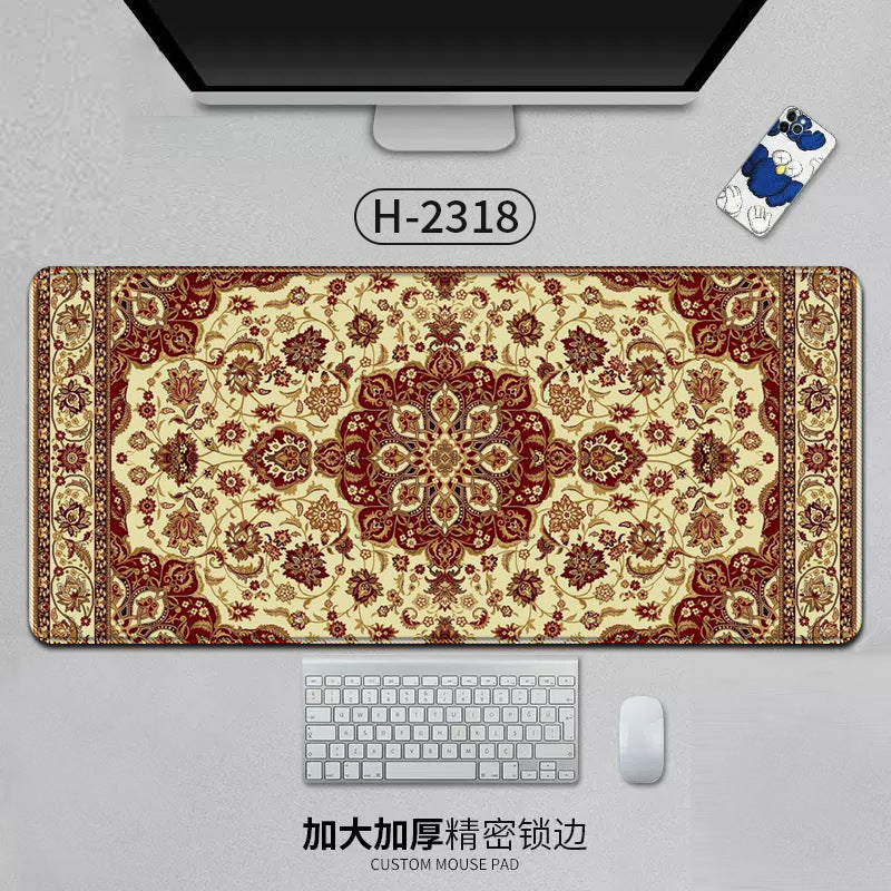 Large eprolo Persian-style mouse pad with natural rubber backing, anti-slip desk mat, ideal for office and gaming setups