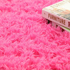 Cavira super soft shag area rug with silky polyester fibers, modern design, perfect for living rooms, bedrooms, and nurseries.