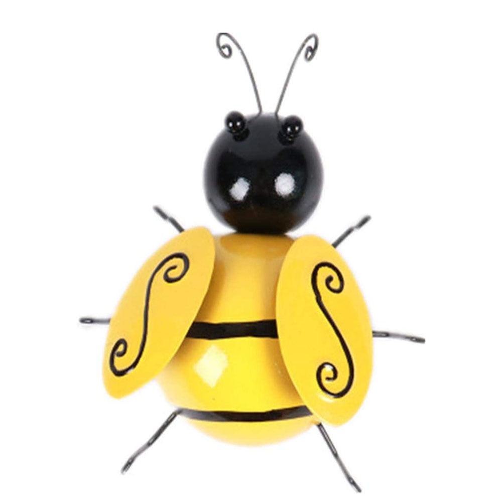 Set of four 3D metal bee wall art sculptures by Cavira, perfect for home, garden, or rustic farmhouse decor.