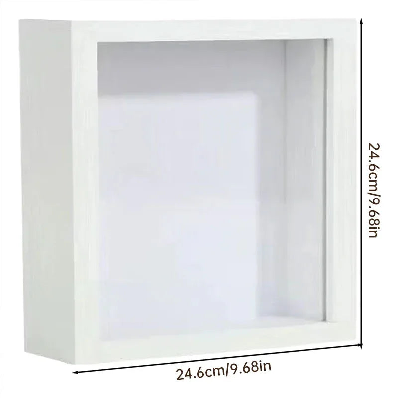 DIY Mini Museum Shadow Box Display Kit – Wooden Collectible Frame Decor with Figurines 25x25cm