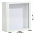 DIY Mini Museum Shadow Box Display Kit – Wooden Collectible Frame Decor with Figurines 25x25cm