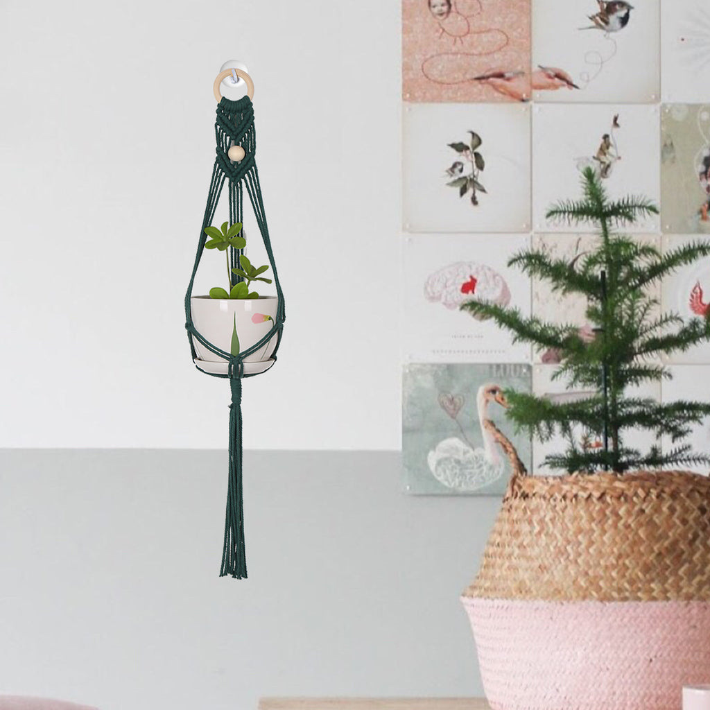 Boho Macramé Wall Hanging Plant Holder | Hand-Woven Cotton & Iron Ring | Nordic Wall Décor | Bedroom, Living Room & Balcony | Cavira - Cavira