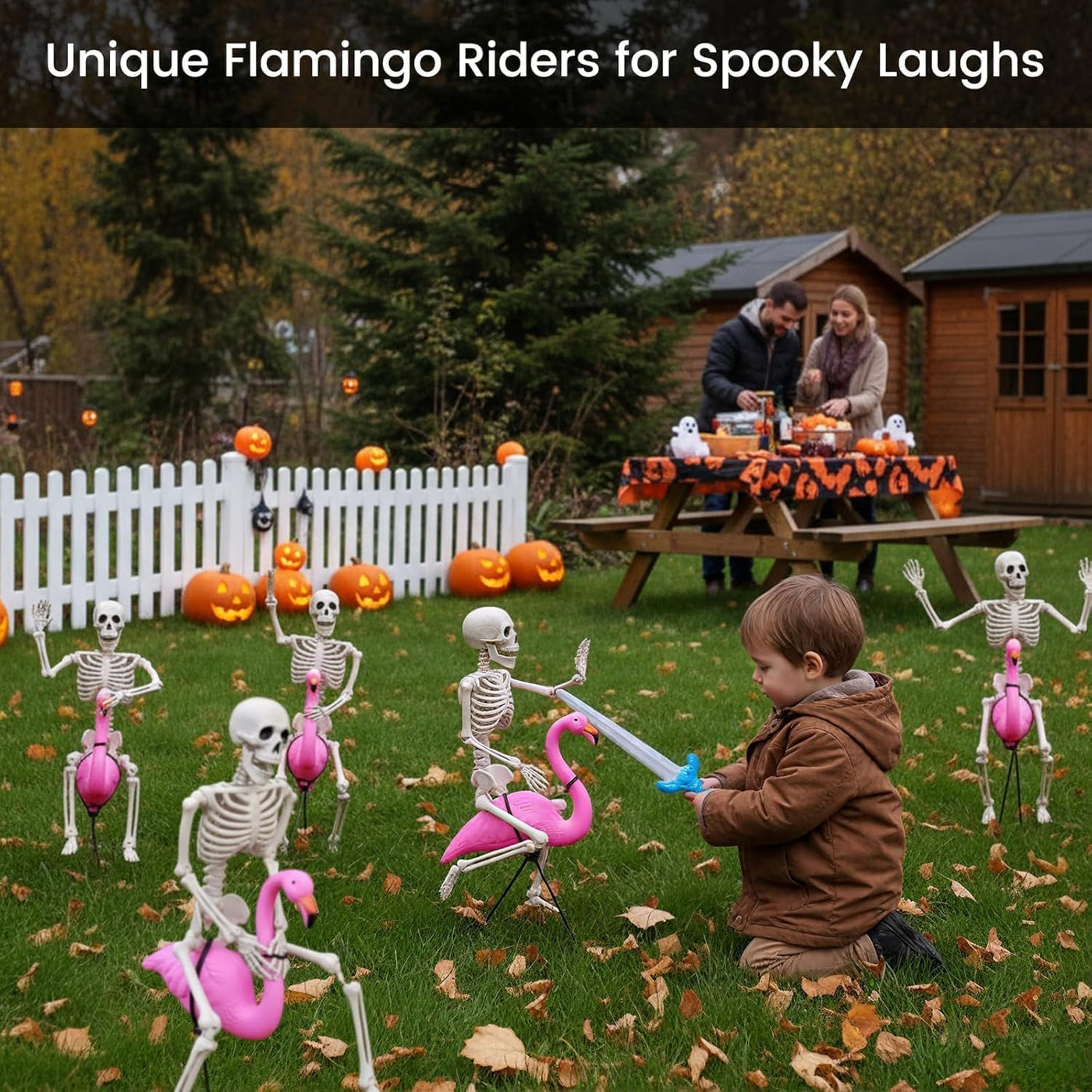 16" Small Skeleton Halloween Decor Full Body 2 Pack - Plastic Mini Skeleton Halloween Poseable Hanging Decorative - Cute Posable Joints Little Skeletons Indoor Table Decoration