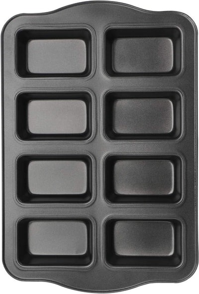 Nonstick Mini Loaf Pan Set - 8 Cavity Carbon Steel Bakeware for Perfectly Baked Bread and Cakes