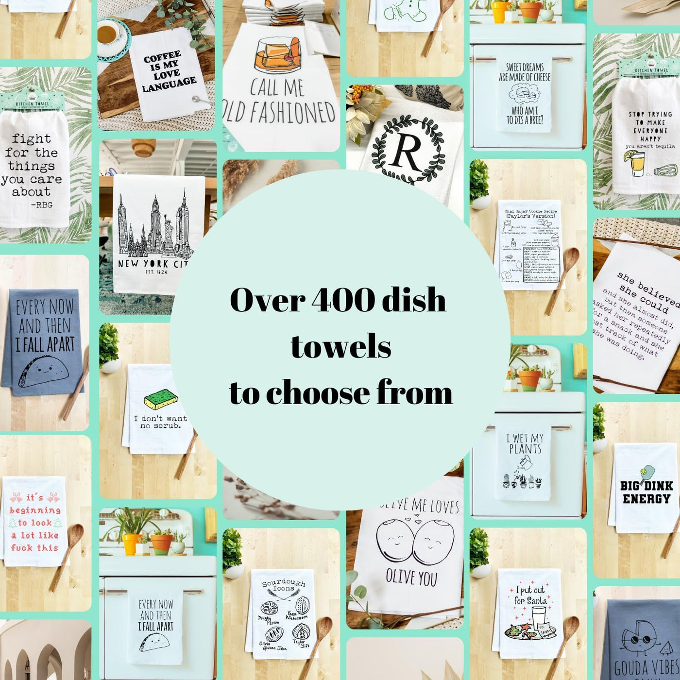 Fold in the Cheese Funny Dish Towel - Perfect Farmhouse Kitchen Decor & Housewarming Gift (Gray)
