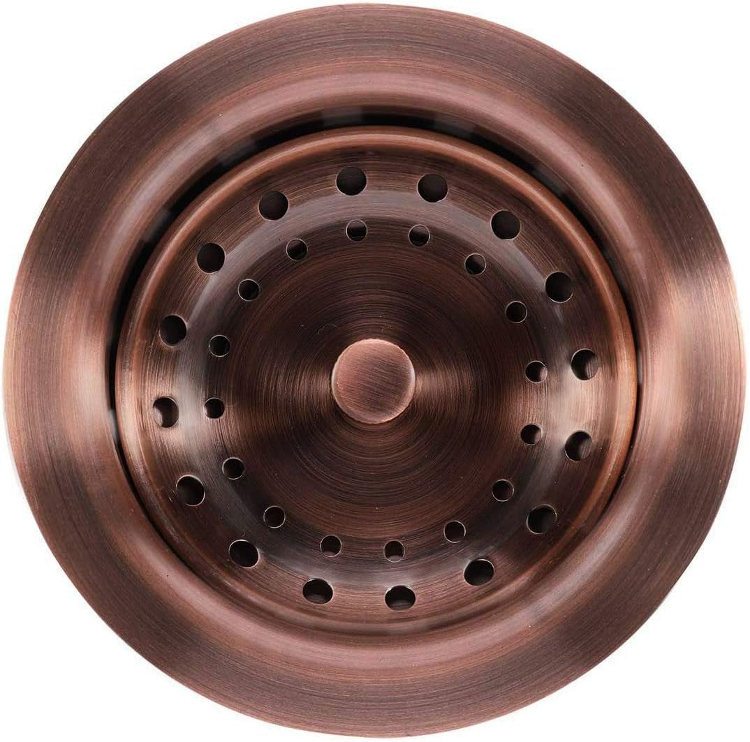 Upgrade Your Kitchen with Our Durable 3.5-Inch Stainless Steel Antique Copper Sink Drain AC Assembly with Strainer Basket & Stopper