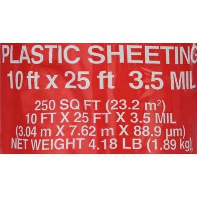 Heavy-Duty 3.5 Mil Black Plastic Sheeting - 10 Ft. x 25 Ft. for Versatile Use