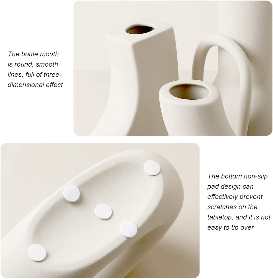 Nordic Minimalist Ceramic Flower Vase – Modern Decorative Centerpiece Vase for Home Decor