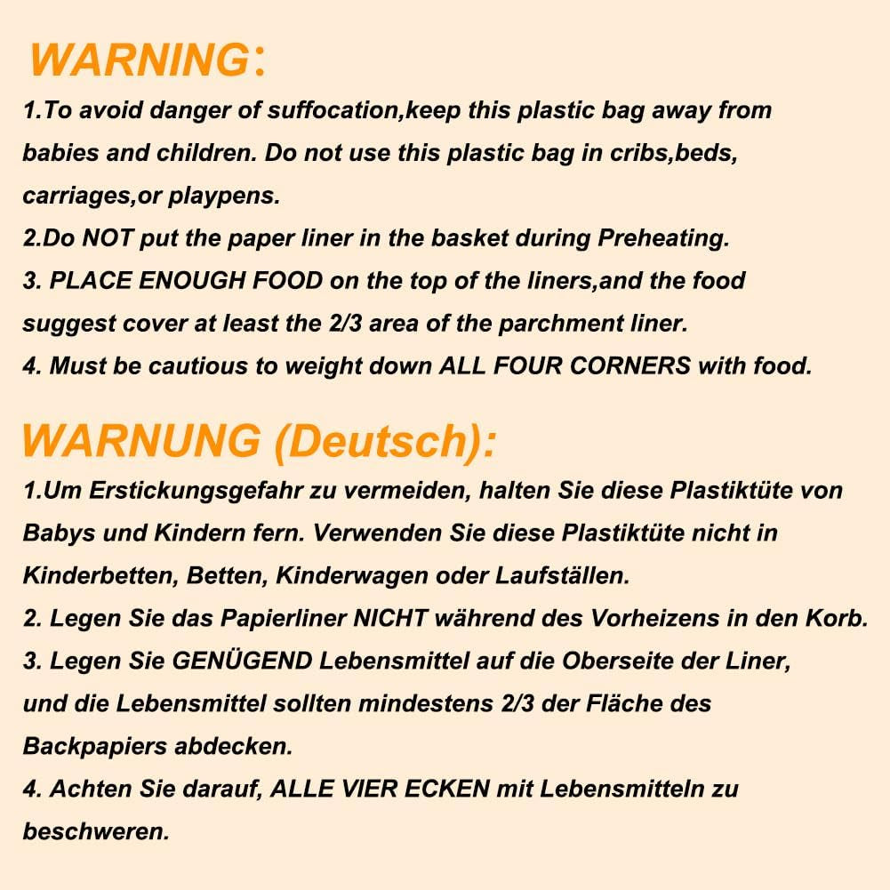 Premium Air Fryer Parchment Paper - 200 Pack, 8.5" Square Liners for Effortless Cooking & Easy Cleanup