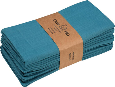 Premium Quality Oversized 20"x20" Turquoise Cloth Napkins - Set of 12, 100% Cotton, Perfect for Christmas & Everyday Dining