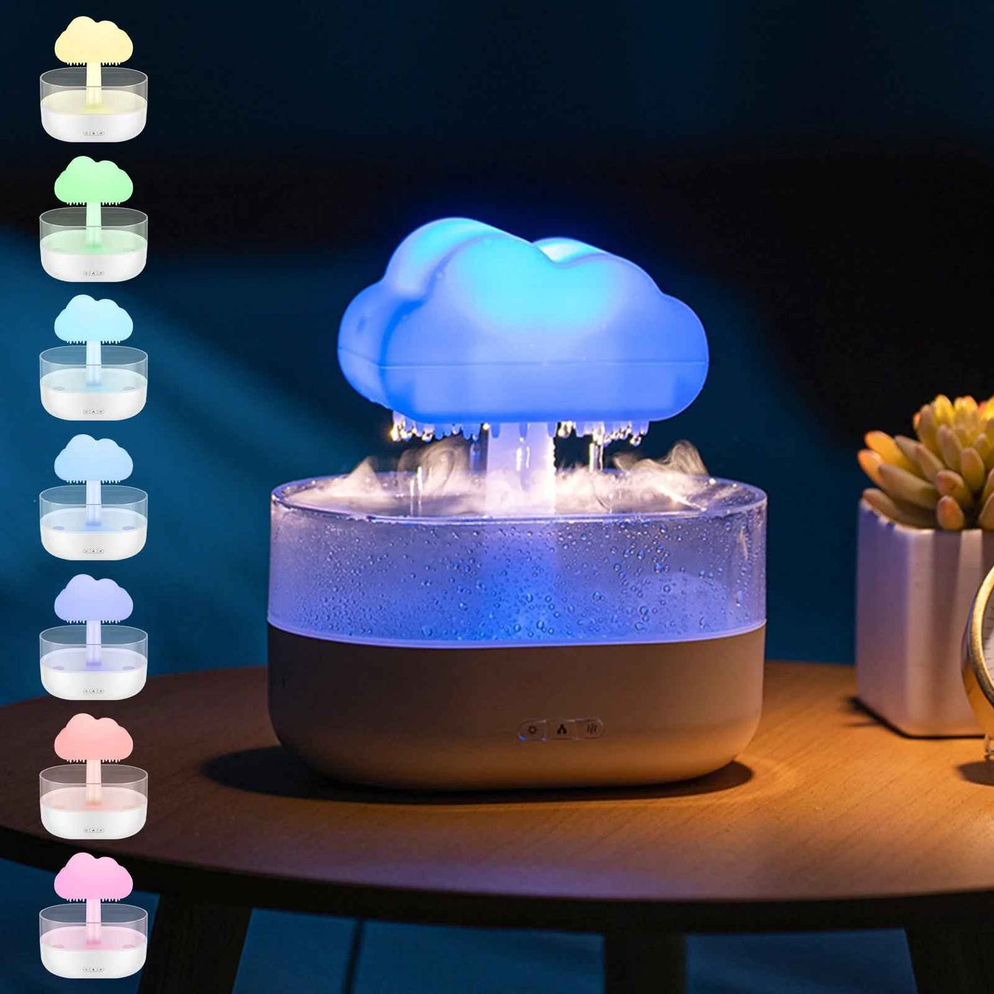 Rain Cloud Humidifier with Water Drip and Mushroom Diffuser, 200ml – 7 Color LED Cloud Humidifier with Rain Sounds for Relaxation and Sleep - GG store