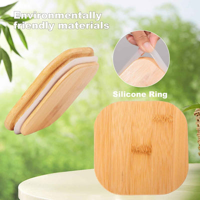 Glass Food Storage Jars 37 Oz - Set of 6 Clear Canisters with Bamboo Lids - GG store