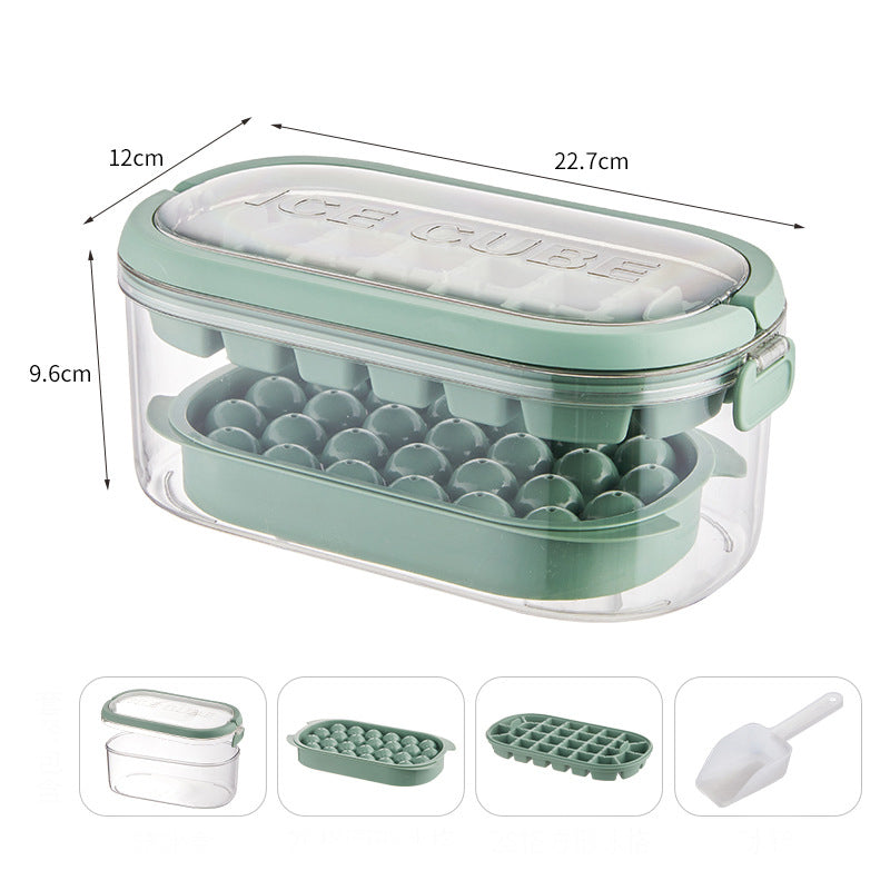 Cavira 2-in-1 silicone ice cube maker and storage box with large capacity, food-grade material, for home kitchen use