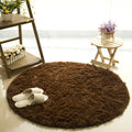 Cavira round shaggy faux fur rug with 4.5cm pile, available in 6 sizes and 8 colors, non-slip latex base for bedrooms and living rooms.