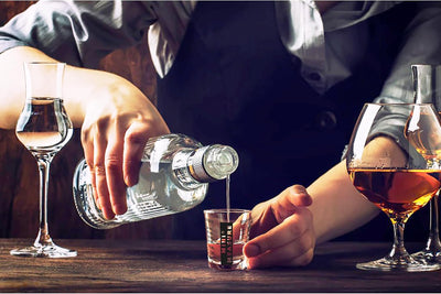 Set of 2 Mini Measure Heavy-Duty Shot Glasses - 20 Incremental Measurements for Liquids and Dry Ingredients