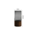 Rustic wooden glass vase with smoke grey finish by Cavira, Nordic home decor flower vase for living room or dining table.