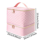 eprolo large capacity nail organizer case with 30 compartments, portable double layer makeup and manicure storage bag