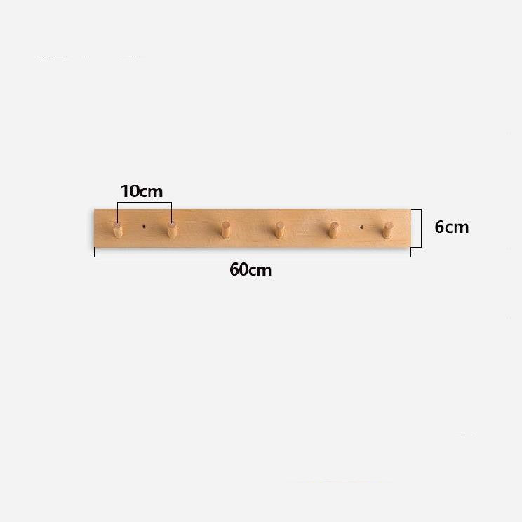 Wooden wall coat hook by Cavira in creamy white and walnut, with 4, 5, or 6 hooks for entryway, bedroom, or hallway decor.