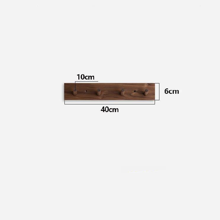 Creamy white and walnut wooden wall coat hook by Cavira with 4, 5, or 6 hooks, ideal for entryways, bedrooms, or hallways.