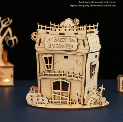 Halloween DIY House Wooden Puzzle Children's Halloween House