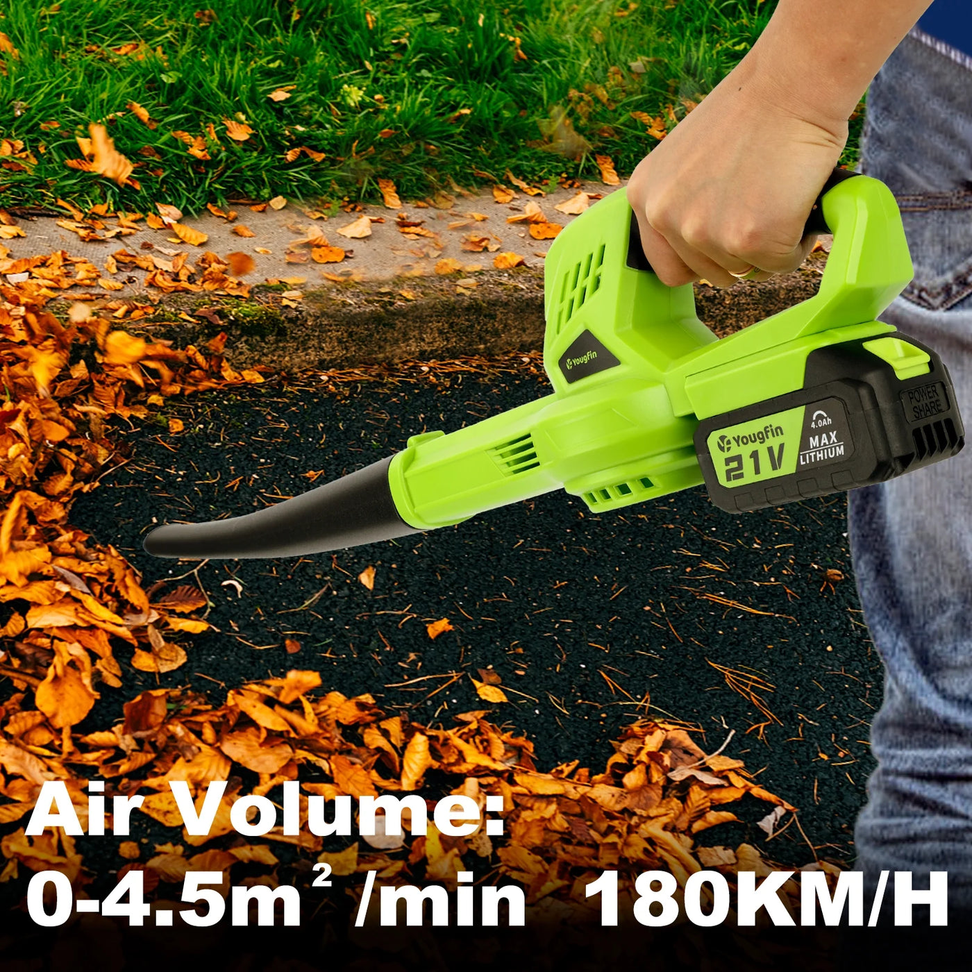 Powerful 21V Cordless Handheld Leaf Blower for Effortless Yard Cleanup