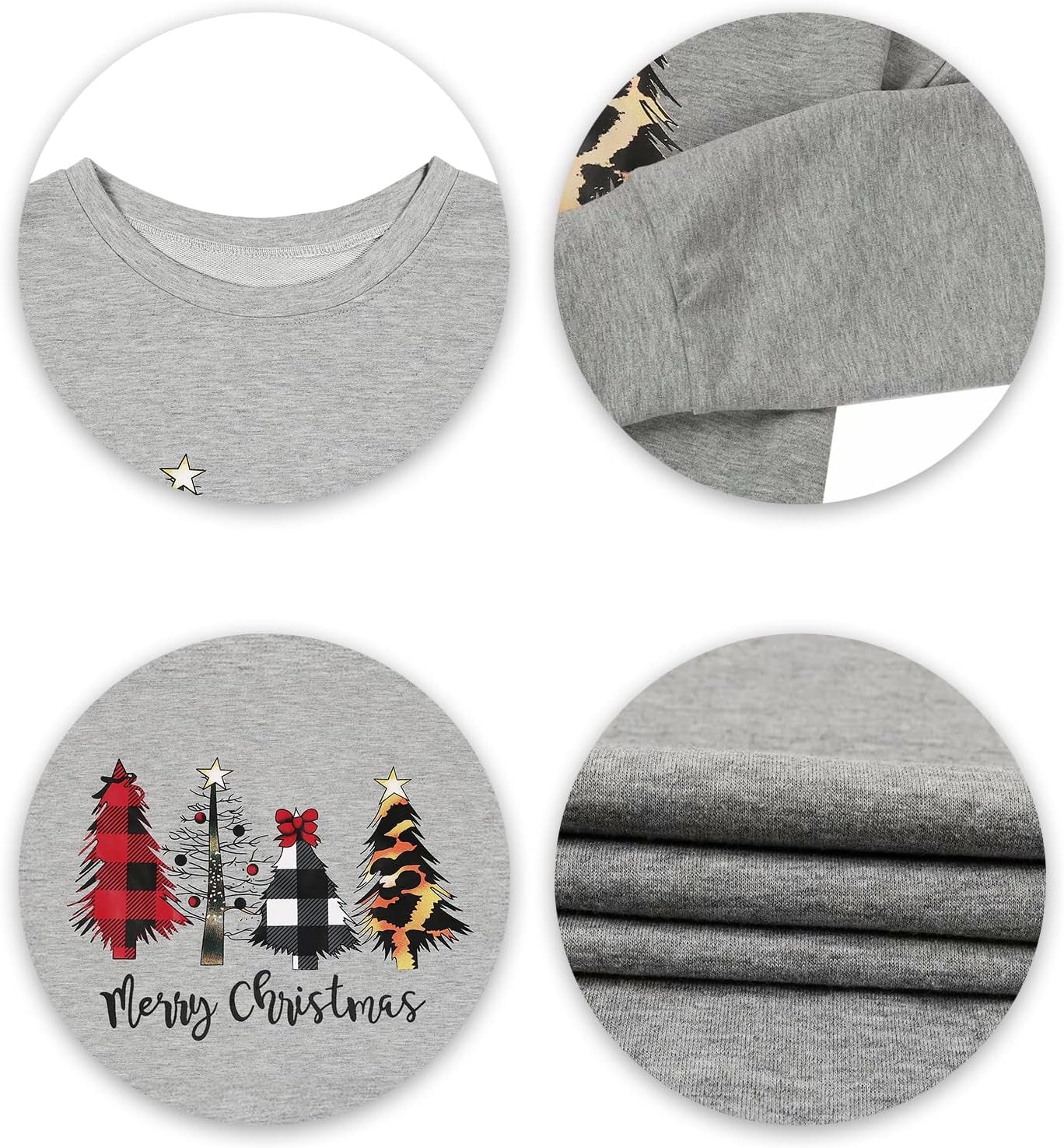 Festive Women’s Christmas Sweatshirt - Cheerful Merry Christmas Trees Graphic Pullover for Holiday Parties