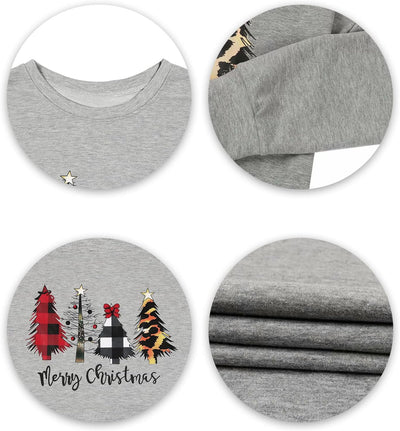 Festive Women’s Christmas Sweatshirt - Cheerful Merry Christmas Trees Graphic Pullover for Holiday Parties